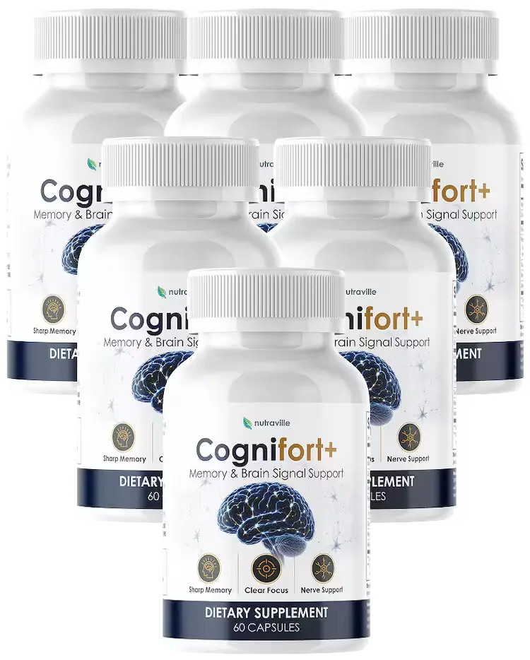 Cognifort memory and mind support supplement — three bottles